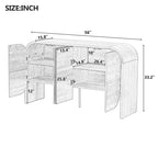 Madia in legno con bordo curvo e ripiani regolabili