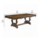 Tavolo da Pranzo, Rifiniture Intagliate Argentate, 90-114 Pollici, Classico Rovere Antico