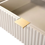 Scrivania da trucco di lusso con specchio rotondo, altezza regolabile, set da toeletta elegante, 4 cassetti e sgabello
