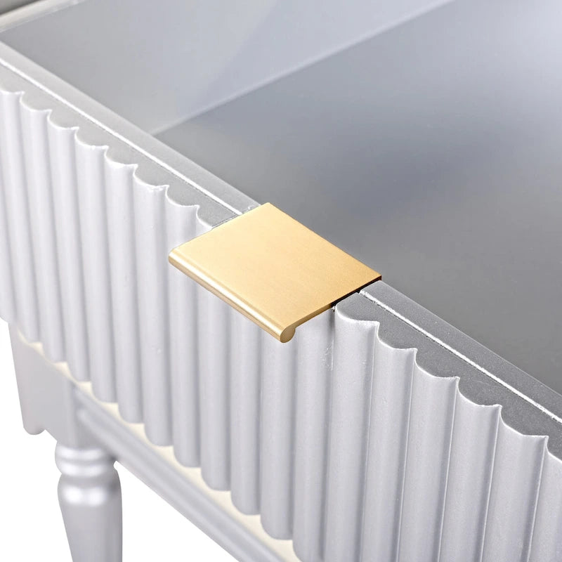 Scrivania da trucco di lusso con specchio rotondo, altezza regolabile, set da toeletta elegante, 4 cassetti e sgabello