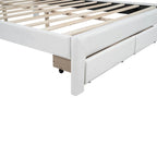 Letto matrimoniale imbottito bianco con testiera trapuntata, LED e 2 cassetti