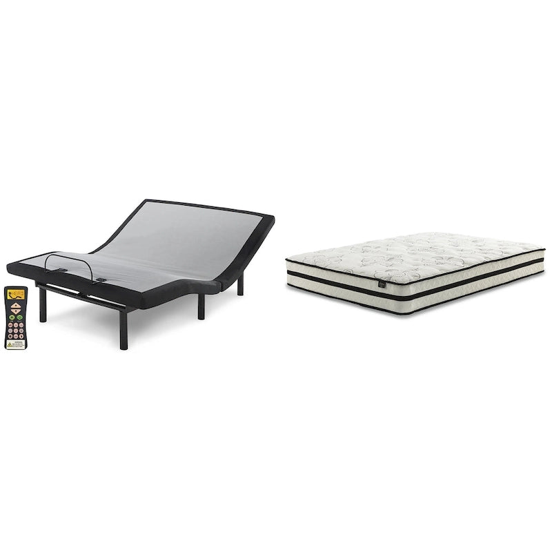  Chime 10 Inch Hybrid Black/White 2-Piece Mattress Package