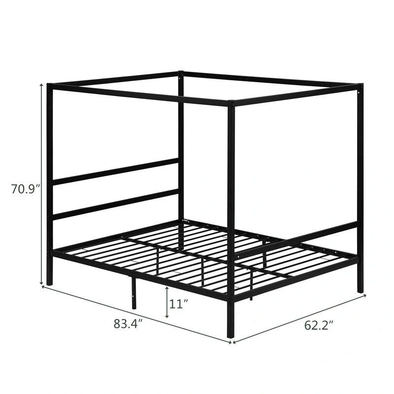 Letto con zanzariera nera