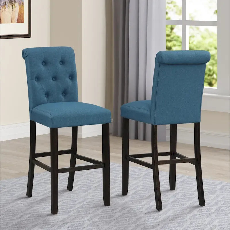  Leviton Solid Wood Tufted Asons Barstool, Set of 2
