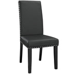 Sedia da pranzo Parson nera con borchie