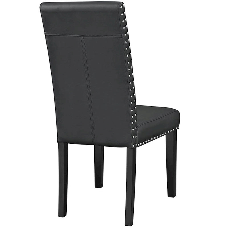 Sedia da pranzo Parson nera con borchie