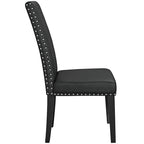 Sedia da pranzo Parson nera con borchie