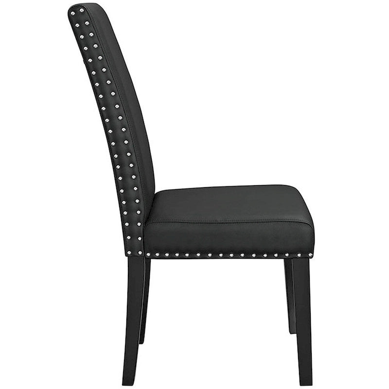 Sedia da pranzo Parson nera con borchie