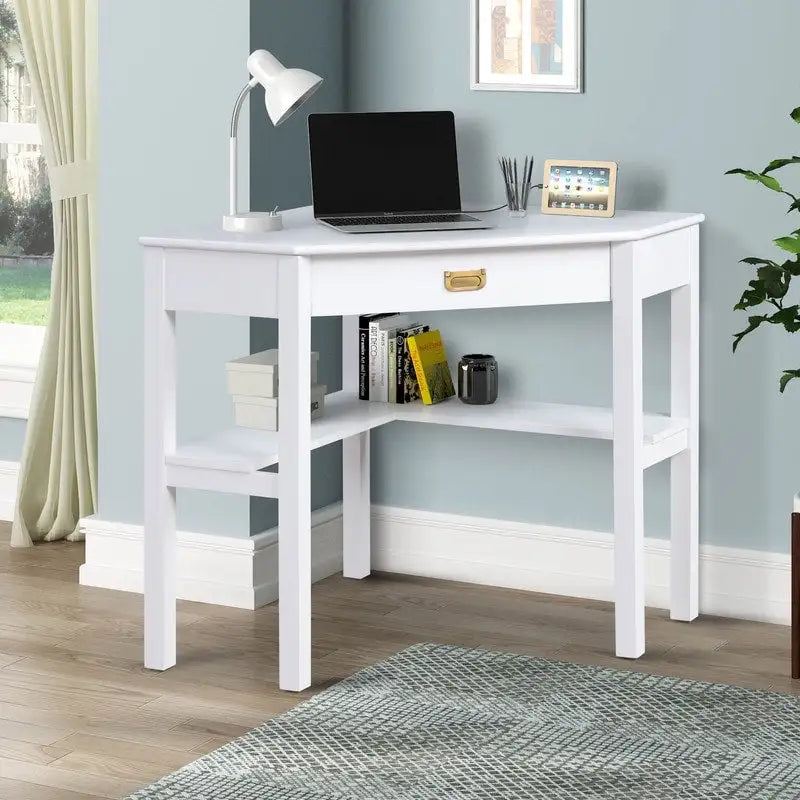 Scrivania ad angolo classica con cassetti