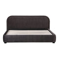 Letto a piattaforma imbottito, curvo, moderno, color avena