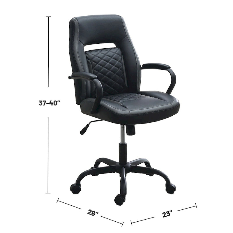Sedia da ufficio imbottita con braccioli imbottiti