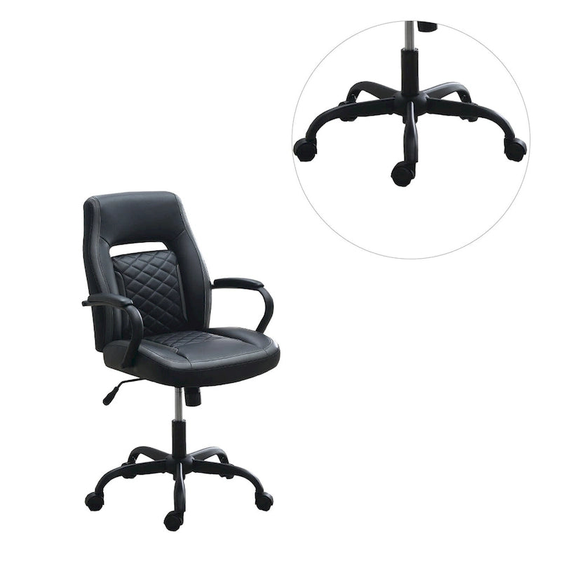Sedia da ufficio imbottita con braccioli imbottiti