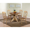  Distressed Two Tone Light Creamy Wheat with Warm Pecan Brown Side Chair (Set of 2) - 23L x 18.5W x 38H