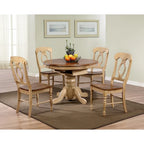  Distressed Two Tone Light Creamy Wheat with Warm Pecan Brown Side Chair (Set of 2) - 23L x 18.5W x 38H