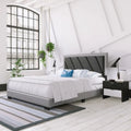  Savona Diagonal Upholstered Black and Gray Bed Frame