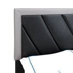 Struttura letto imbottita diagonale nera e grigia