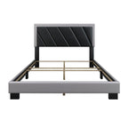Struttura letto imbottita diagonale nera e grigia