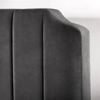 Struttura letto imbottita con piattaforma color ardesia