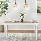  Skipton Walnut/ White Rubberwood Rectangular Table - Walnut