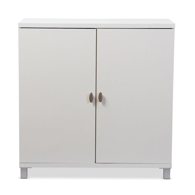 Credenza moderna in legno bianco con contenitore