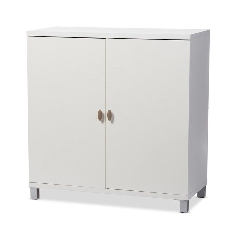 Credenza moderna in legno bianco con contenitore