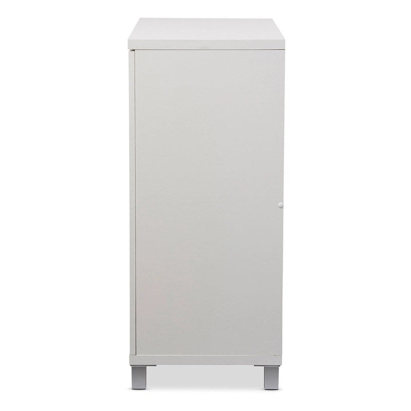 Credenza moderna in legno bianco con contenitore