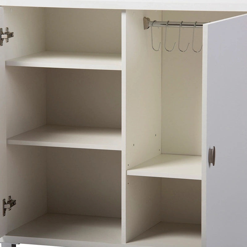 Credenza moderna in legno bianco con contenitore