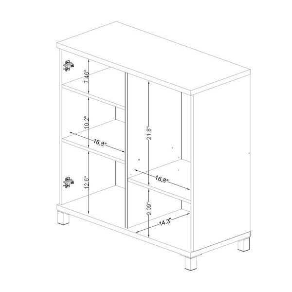 Credenza moderna in legno bianco con contenitore