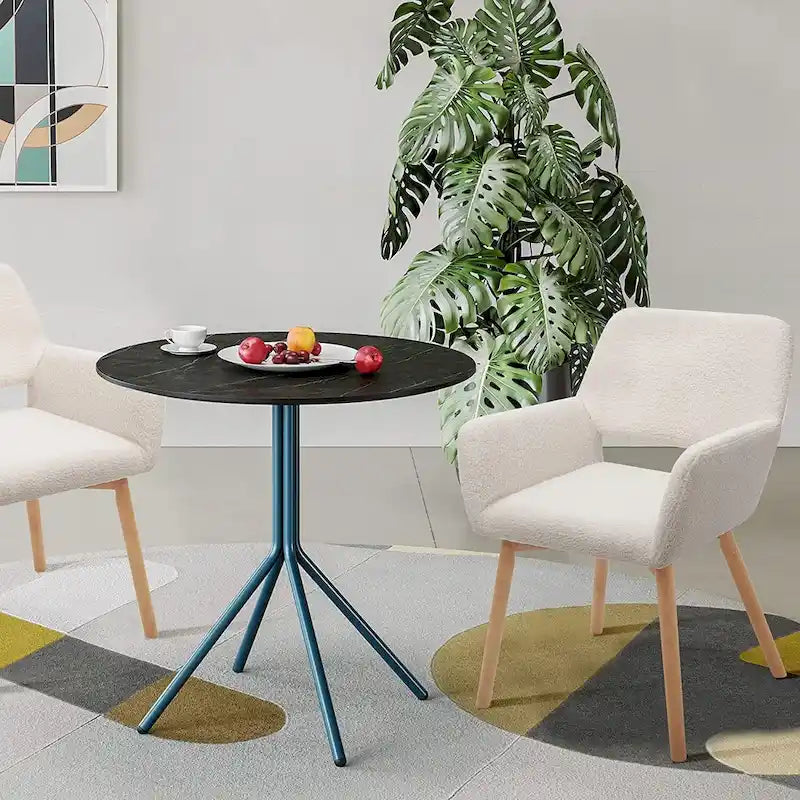 Poltrone Moderne in Velluto con Braccioli e Gambe in Legno Massello, Set da 2, Bianco