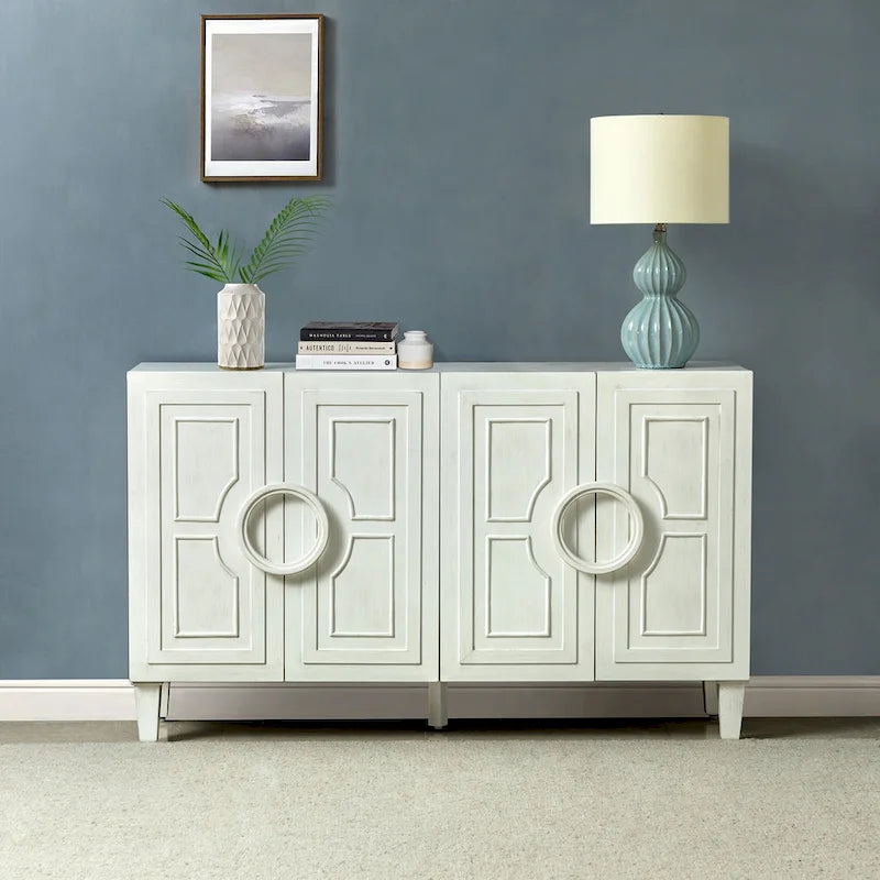 Connie 58 Contemporary Sideboard Buffet with Round Solid Wood Door Handles by 