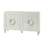 Credenza a buffet contemporanea da 58" con maniglie rotonde in legno massiccio