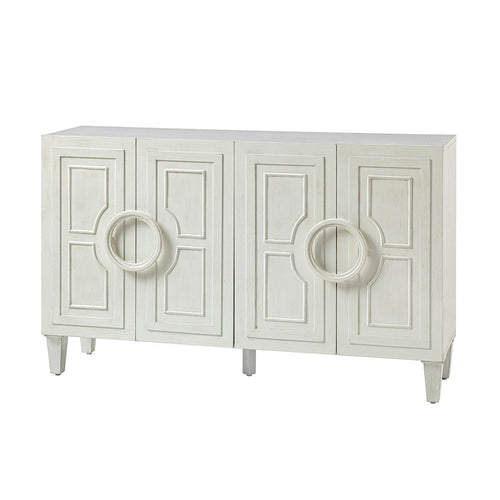 Credenza a buffet contemporanea da 58" con maniglie rotonde in legno massiccio