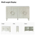 Credenza a buffet contemporanea da 58" con maniglie rotonde in legno massiccio