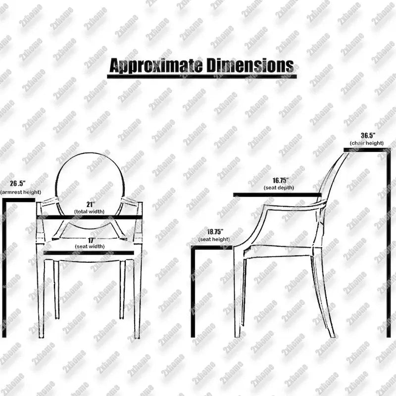 Sedia in acrilico trasparente dal design moderno con braccioli, per interni ed esterni, da pranzo o cucina