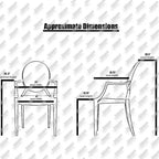 Sedia in acrilico trasparente dal design moderno con braccioli, per interni ed esterni, da pranzo o cucina