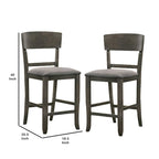 Sedia da bancone in legno con schienale curvo, set da 2 - 18,5 L x 20,5 P x 40 A
