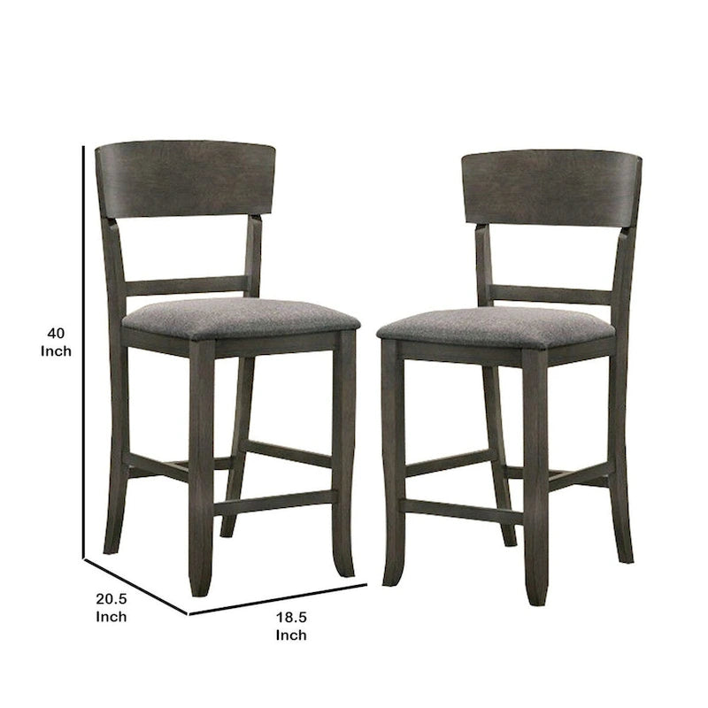 Sedia da bancone in legno con schienale curvo, set da 2 - 18,5 L x 20,5 P x 40 A