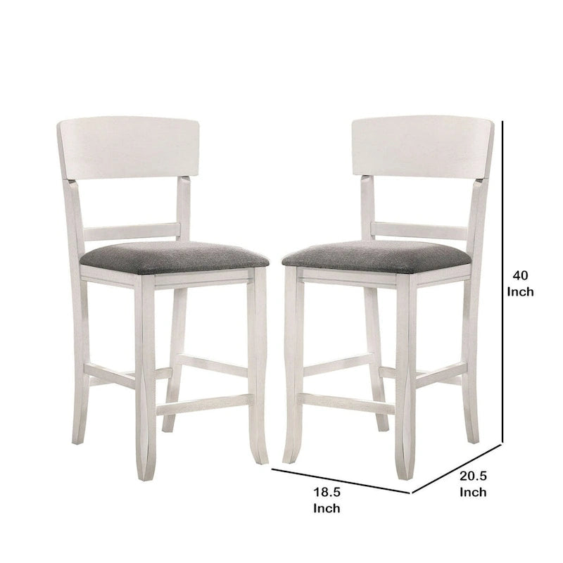 Sedia da bancone in legno con schienale curvo, set da 2 - 18,5 L x 20,5 P x 40 A