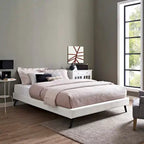 Struttura letto matrimoniale con gambe svasate rotonde