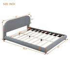 Letto a piattaforma imbottito queen size in pile Teddy con tessuto spesso