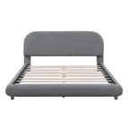 Letto a piattaforma imbottito queen size in pile Teddy con tessuto spesso