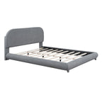 Letto a piattaforma imbottito queen size in pile Teddy con tessuto spesso