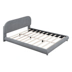 Letto a piattaforma imbottito queen size in pile Teddy con tessuto spesso