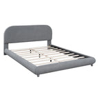 Letto a piattaforma imbottito queen size in pile Teddy con tessuto spesso
