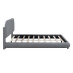 Letto a piattaforma imbottito queen size in pile Teddy con tessuto spesso