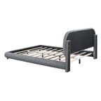 Letto a piattaforma imbottito queen size in pile Teddy con tessuto spesso