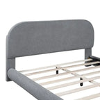 Letto a piattaforma imbottito queen size in pile Teddy con tessuto spesso