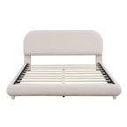 Letto a piattaforma imbottito queen size in pile Teddy con tessuto spesso