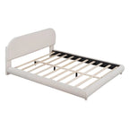 Letto a piattaforma imbottito queen size in pile Teddy con tessuto spesso