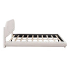 Letto a piattaforma imbottito queen size in pile Teddy con tessuto spesso